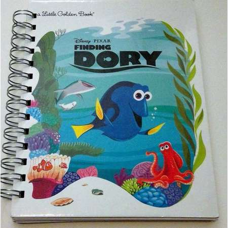 Finding Dory, storybook journal, recycled journal book, little golden book journal thumb