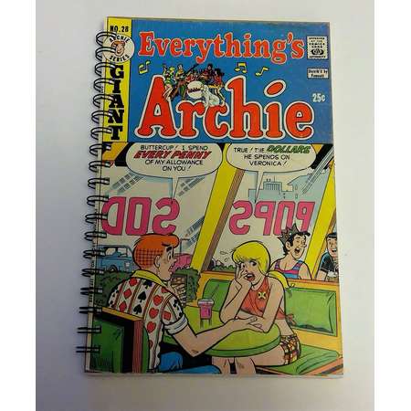 Archie recycled journal, storybook journal, comic book journal, Riverdale High, Jughead thumb