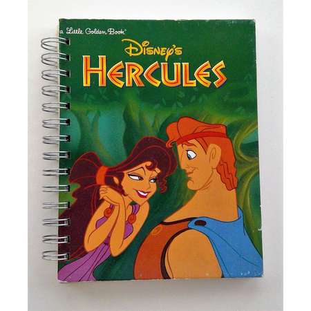 Hercules storybook journal, disney autograph book, recycled book journal thumb