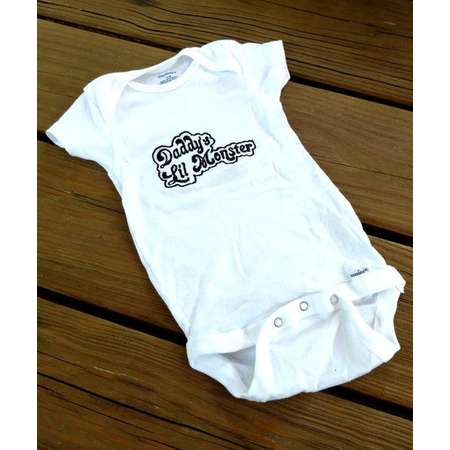 Harley Quinn Daddy's little monster Onesie -Suicide Squad infant onesie custom layette baby shower gift - infant comic book clothes thumb