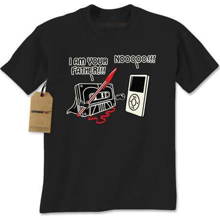 Men’s I Am Your Father Shirt Printed Unisex Adult Ipod Cassette Tape Star Wars Graphic T-Shirt #1226 thumb