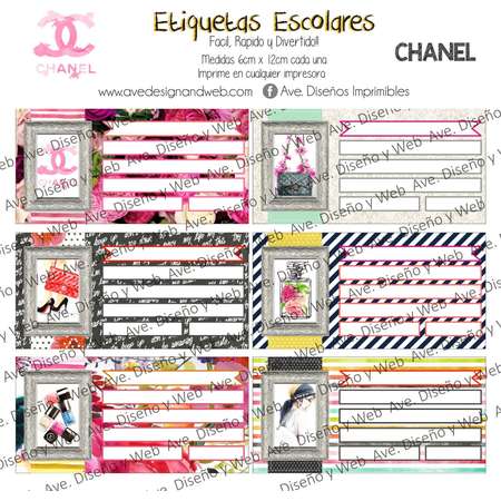 Coco Chanel Labels for notebook, Coco Chanel Labels for books, Fashion Labels thumb
