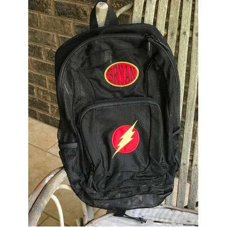 Monogrammed Backpack | Mesh Backpack | Back to School | Flash Backpack | Boys BackpacK | The Flash Backpack | Embroidered Mesh Backpack thumb
