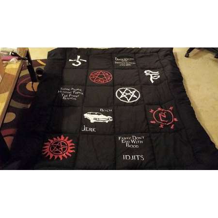 Supernatural Blanket - Supernatural Comforter - Dean Winchester - Sam Winchester - Crowley - Castiel - SPN - Demons - Angels thumb