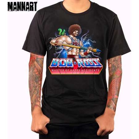 FREE U.S. SHIPPING | Master Of Happy Accidents | Unisex/Ladies Fit T-shirt | Bob Ross | Masters Of The Universe | He-Man thumb
