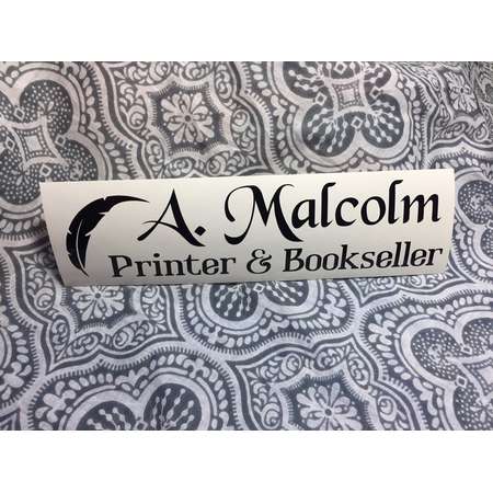 Outlander JAMMF A. Malcolm Printer & Bookseller - Vinyl Car Decal Bumper Sticker thumb