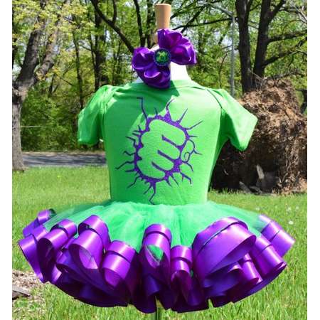RTS 12-24M: Hulk Tutu Costume - Incredible Hulk Costume - Green Monster Costume - Halloween Tutu - Halloween Costume - Hulk Birthday Tutu thumb