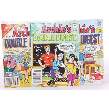 Three Archie's Double Digest Comic Book Magazine -- 1988, 1991, 1993 -- Betty, Veronica, Archie, Digest, Riverdale thumb