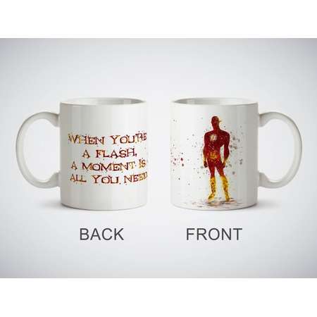 The Flash Quote Watercolor Art Print cup Coffe Tea Magic or White Mug picture superhero Justice League Lightning Man Barry Allen thumb