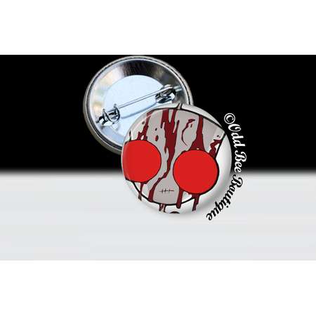 Invader Zim Bloody GIR Pin - Animation Cartoon Brooch - Jhonen Vasquez Button - Robot Comic Book Alien Accessory Gift - Glass Pin or Button thumb