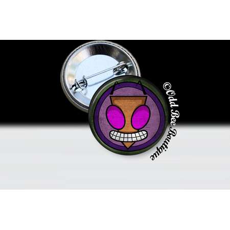 Invader Zim Pin - Animation Cartoon Button - Jhonen Vasquez Accessory - Robot Comic Book Alien Symbol Gift - Glass Pin or Button thumb