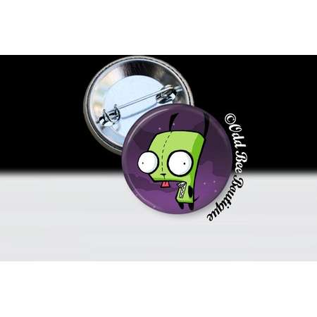Invader Zim GIR Dog Pin - Animation Cartoon Brooch - Jhonen Vasquez Button - Robot Comic Book Alien Accessory Gift - Glass Pin or Button thumb