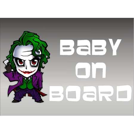 Joker Baby On Board / Suicide Squad / DC Comics Batman / Vinyl Vehicle Decal Kids Auto Window Graphic Sticker thumb