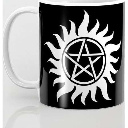 Supernatural Anti Possession Sigil Mug and Travel Mug, Black & White Sigils + 3 Sizes/Styles Available! thumb