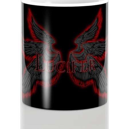 Supernatural Lucifer with Wings Mug and Travel Mug, Light & Dark Wings/Text + 3 Sizes/Styles Available! thumb