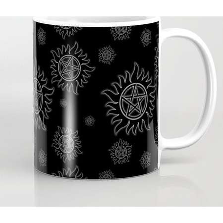 Supernatural Anti Possession Mug and Travel Mug, 3 Sizes/Styles Available! - White Glow thumb