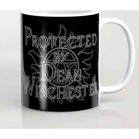 Supernatural Mug and Travel Mug, 3 Sizes/Styles Available! - Protected by Dean Winchester thumb