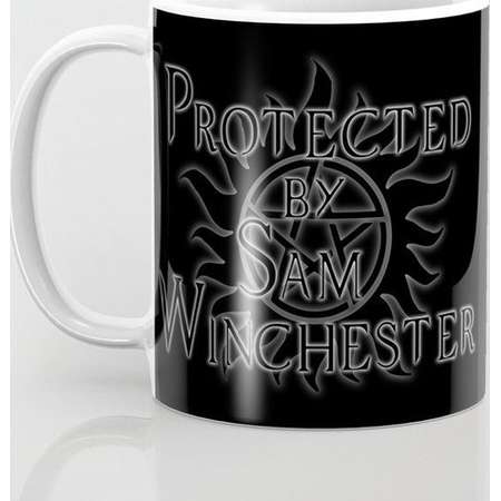 Supernatural Mug and Travel Mug, 3 Sizes/Styles Available! - Protected by Sam Winchester thumb