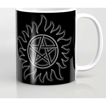 Supernatural Anti Possession Sigil Mug and Travel Mug, 3 Sizes/Styles Available! - White Glow thumb