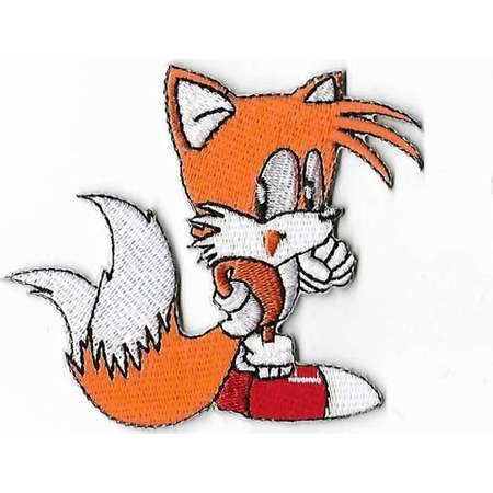 Tails - Sonic the Hedgehog Patch Embroidered Iron on Badge Sega Retro Gamer Costume Applique Motif Bag Hat T-Shirt thumb