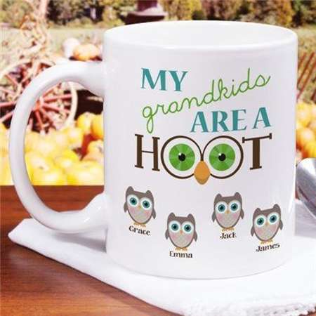 Personalized Any Title Coffee Mug Owl Are A Hoot My Grandkids Nieces Nephews Kids Mom Aunt Uncle Grandma Grandpa Cup thumb