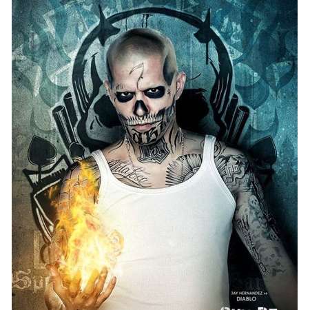 El Diablo Temporary Tattoos Suicide Squad. Complete Set of Face and Body Tattoos for Cosplay thumb