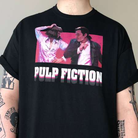 PULP FICTION T-SHIRT / Mia Wallace Quentin Tarantino Illustrated Black T Shirt Unisex Tee Shirt thumb