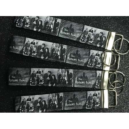 The Adams Family Keychain - Free Charms - The Adams Family Key Fob, Wristlet Keychain, Grosgrain Ribbon thumb