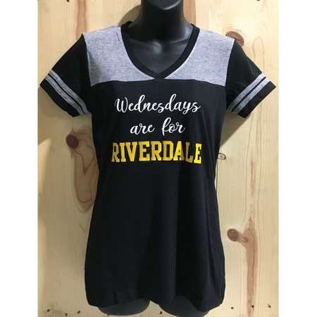 Wednesdays Are For Riverdale Juniors Varsity V-Neck Tee / Riverdale Vixens Football Captain / Andrews Blossom Jughead Wednesday Riverdale thumb