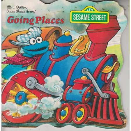 Golden Super Shape Book Sesame Street Going Places (Softcover, Children's) 1991 thumb