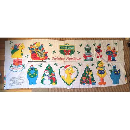 Vintage Sesame Street Holiday Appliques Panel Christmas Sesame Street thumb