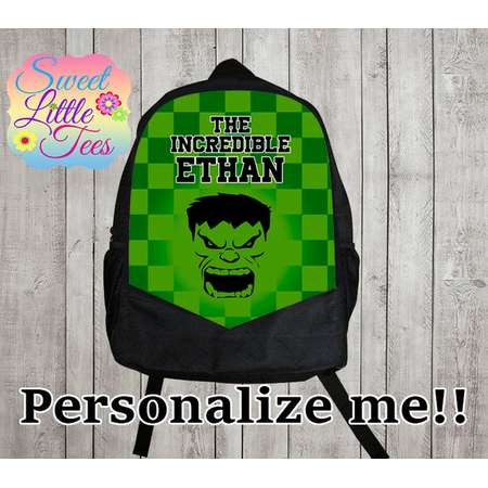 Personalized The Incredible Hulk backpack/blaze shirt backpack/boys backpack/personalized boys backpack/ black backpack/B110 thumb
