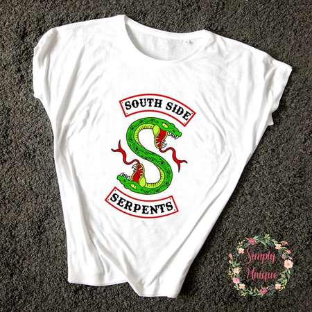 Riverdale Southside Serpents T Shirt Tee Pop's Diner Jughead White Personalised Archie Cooper Riverdale Gift Mens Ladies thumb