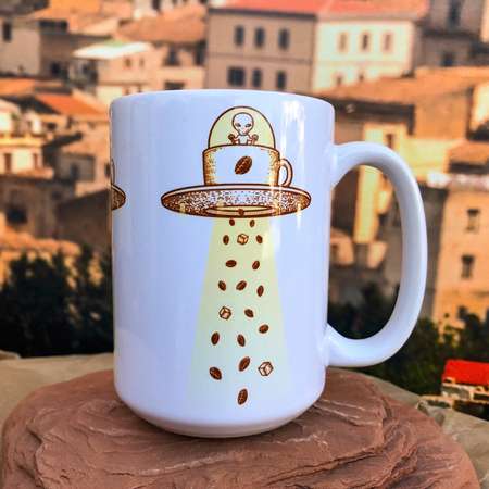 Alien Coffee Mug Invasion. 11oz or 15oz Coffee Mug. thumb