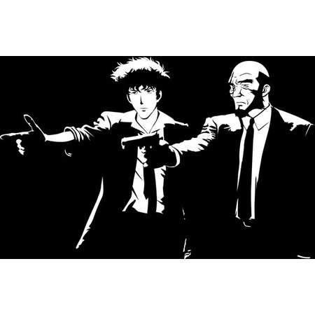 Pulp Cowboy - Spike Spiegel Mashup Pulp Fiction Men's Unisex T-Shirt - Anime Pop Parody Clothing thumb