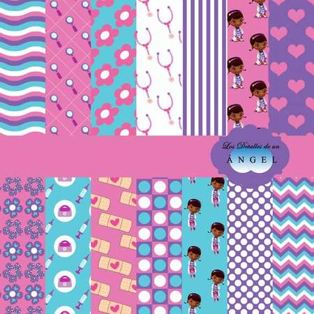 Digital paper kit party toys Dr / Party Digital Paper Kit Doc McStuffins thumb