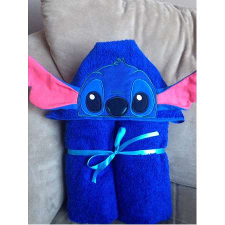 Blue Alien Hooded Towel - Stitch Alien Inspired Towel - Blue - Alien - Kids Gifts thumb
