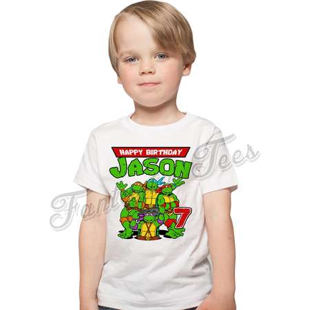 Teenage Mutant Ninja Turtles Birthday Shirt Add Name & Age TMNT Custom Birthday Party TShirt 01 thumb