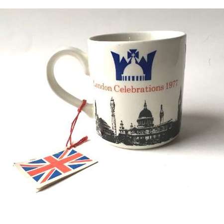 Adams The Queen's Silver Jubilee London Celebrations 1977 White Ironstone Mug thumb