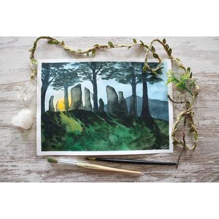 Digital Printing Craigh Na Dun. Watercolor Outlander. Outlander poster. Watercolor print thumb