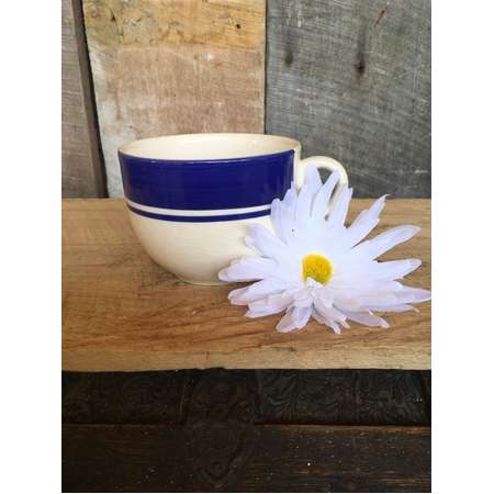 Vintage mug blue cup blue and white soup mug decor, furious made in Italy farmhouse country bowl cottage dish coco shabby chic thumb