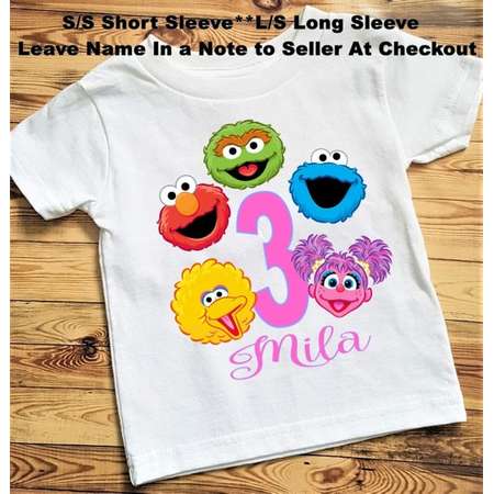 Sesame Street Birthday Tee Shirt or Bodysuit; Bodysuit size 6-24 Month;Tee 2T and up; Long Sleeve Available Up To 5T thumb
