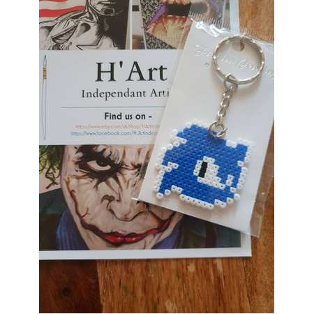 Sonic the Hedgehog Inspired Character Keyring /Keychain. Pixel Art Geeky Gift. Perfect for new home gift / party bag filler / nerdy goody thumb