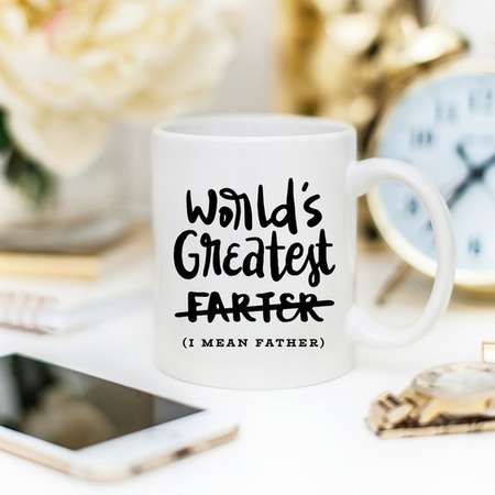 World's Greatest Farter (I Mean Father) - Coffee Mug for Dad -  11oz Ceramic Mug - Gift for Dad Husband Uncle Grandpa - Happy Fathers Day thumb