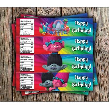Trolls/Water Bottle Label / Trolls Birthday/ Trolls Water Bottle Labels/ Trolls Party/ Trolls Printables/ Disney Trolls - Instant Download thumb