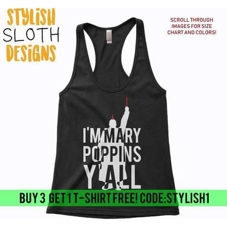 I'm Mary poppins Y'all Women racerback tank top, Marvel women Fitness tank work out Yoga burn out tank top, Guardian of the Galaxy Tank top thumb