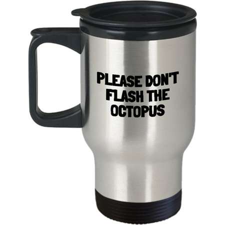 Funny Zookeeper Travel Mug - Zookeeper Gift - Zoo Worker Gift - Please Don't Flash The Octopus thumb