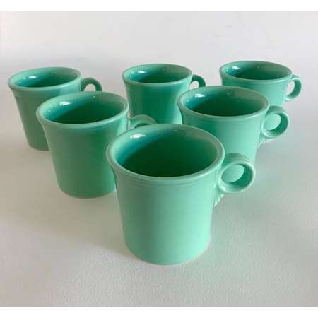 Vintage Fiestaware Tom and Jerry Coffee Cups- Set of 6- Sea Mist- Vintage Mugs- Retro Kitchen thumb