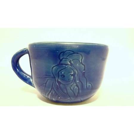 Handmade Hercules Meg Blue Ceramic Teacup | I'm a Damsel, I'm in Distress, I Can Handle This | Meg Mug  | Ceramic / Pottery Handmade Cup thumb