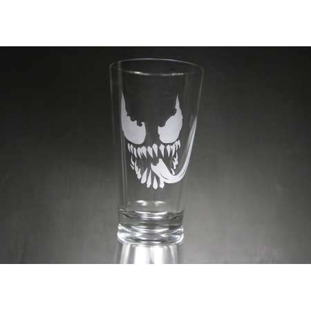 Venom Etched Glass, Marvel, Spider-Man, Personalized Gift, Custom Gift, Glassware. thumb